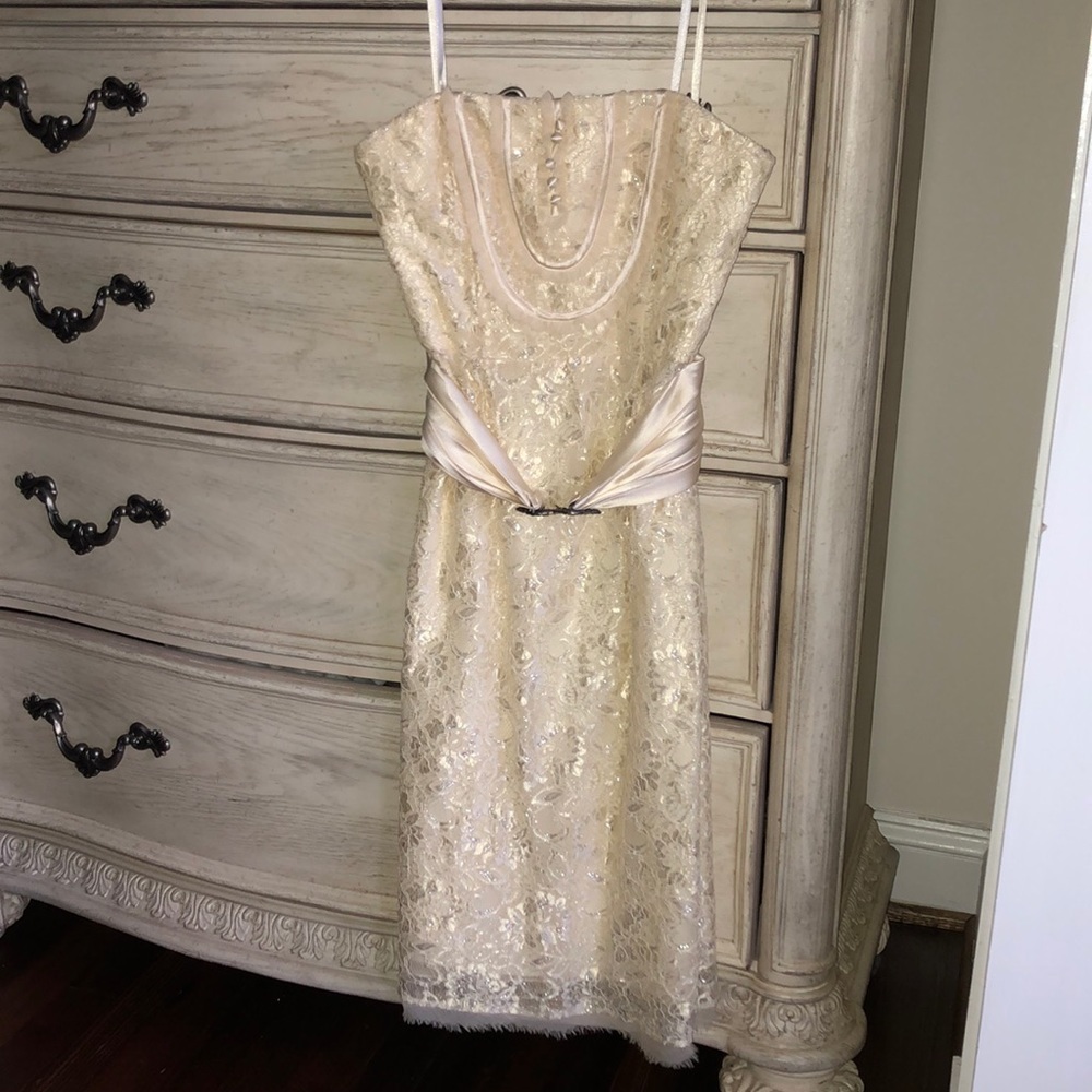 Ivory BCBG strapless dress